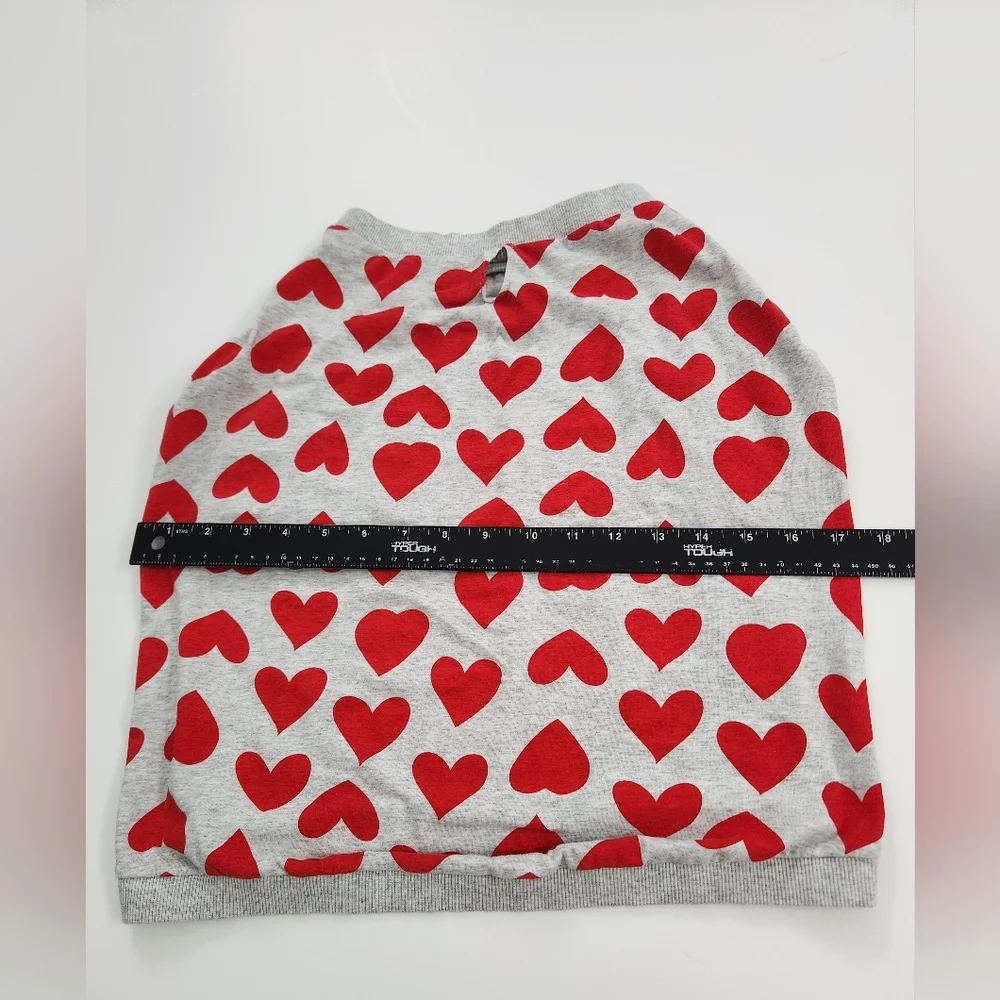 Hearts dog sweater in gray‎ Size XL